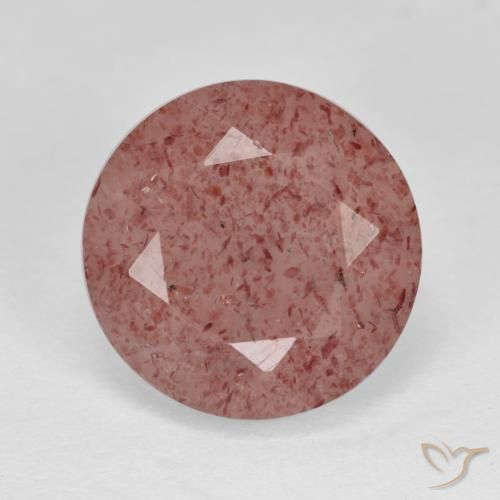 6.14ct Natural rosa médio Quartzo Morango, Redondo, Translúcido