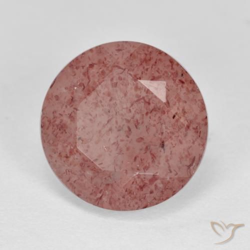 Quartzo Morango rosa médio Natural 6.14ct, Redondo, Translúcido