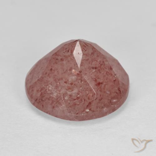 Quartzo Morango rosa médio Natural 6.14ct, Redondo, Translúcido