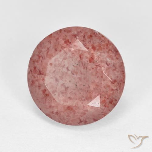 Quartzo Morango rosa rosa Natural 4.40ct, Redondo, Translúcido
