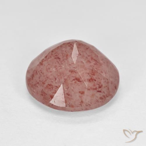 Quartzo Morango rosa rosa Natural 4.40ct, Redondo, Translúcido