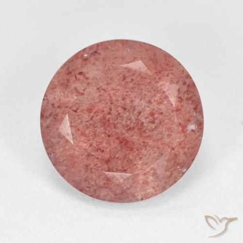4.46ct Natural rosa médio Quartzo Morango, Redondo, Translúcido