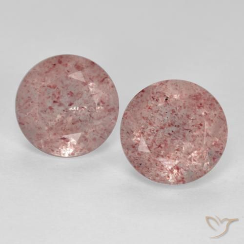 3.88ctw Natural Luz rosa Quartzo Morango, Redondo, Translúcido