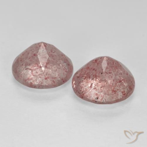 Pedras preciosas de Quartzo Morango Luz rosa natural de 3.88 ct, Redondo, Translúcido