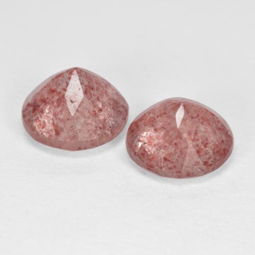Pedras preciosas de quartzo morango rosa natural de 3,69 ct, corte redondo, translúcido