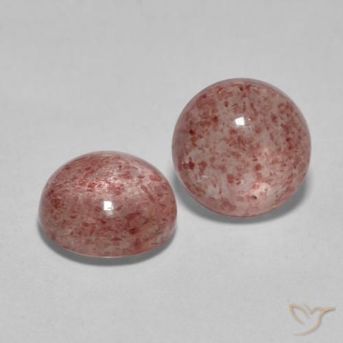 Pedras preciosas de Quartzo Morango rosa médio natural de 3.23 ct, Redondo, Translúcido