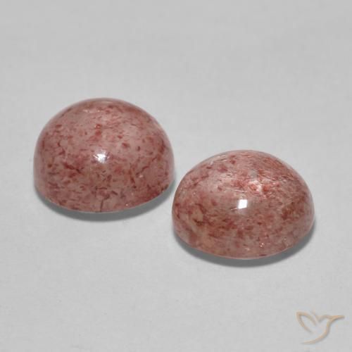 Pedras preciosas de Quartzo Morango rosa médio natural de 3.23 ct, Redondo, Translúcido