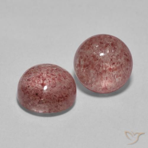 3.67ctw Natural rosa médio Quartzo Morango, Redondo, Translúcido