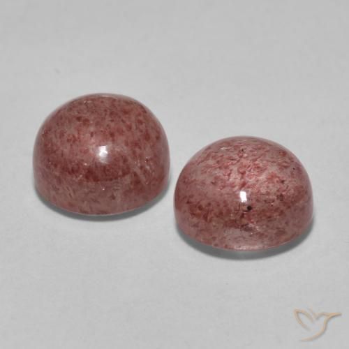 Pedras preciosas de Quartzo Morango rosa médio natural de 3.67 ct, Redondo, Translúcido
