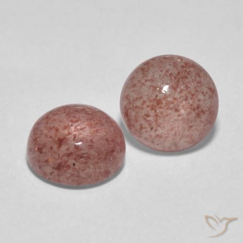 Pedras preciosas de Quartzo Morango Rosa Profundo natural de 3.33 ct, Redondo, Translúcido
