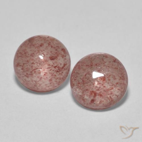 3.42ctw Natural rosa médio Quartzo Morango, Redondo, Translúcido