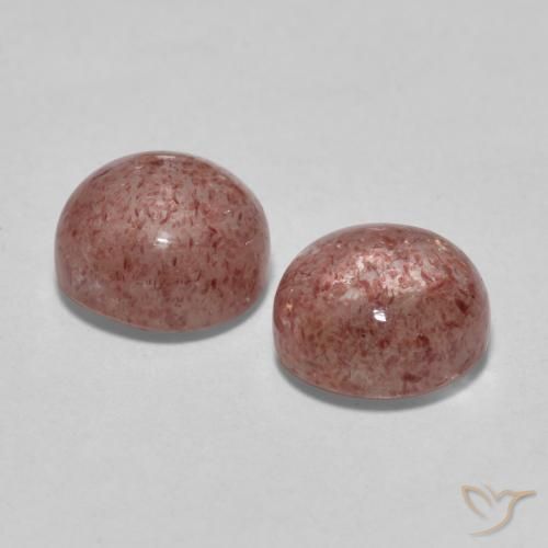Pedras preciosas de Quartzo Morango rosa médio natural de 3.42 ct, Redondo, Translúcido