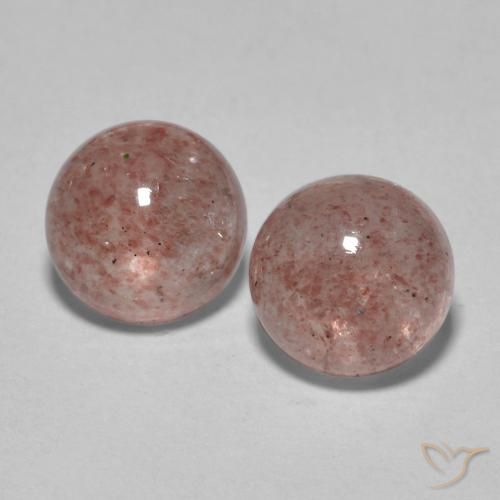 3.40ctw Natural Rosa Jacarandá Claro Quartzo Morango, Redondo, Translúcido