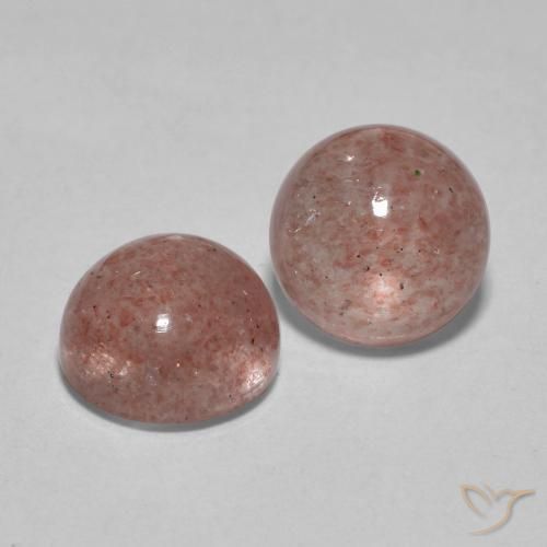 Pedras preciosas de Quartzo Morango Rosa Jacarandá Claro natural de 3.40 ct, Redondo, Translúcido