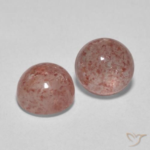 Pedras preciosas de Quartzo Morango Rosa Jacarandá Claro natural de 2.55 ct, Redondo, Translúcido
