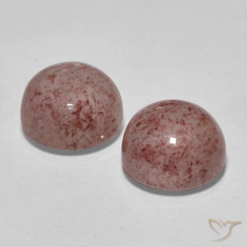 Pedras preciosas de Quartzo Morango rosa médio natural de 5.63 ct, Redondo, Translúcido