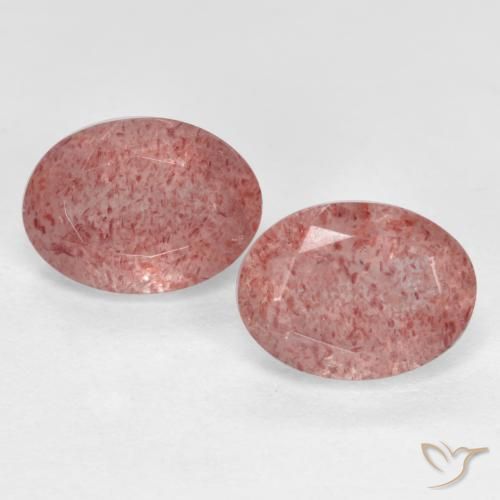 2.69ctw Natural Rosa Terroso Quartzo Morango, oval, Translúcido