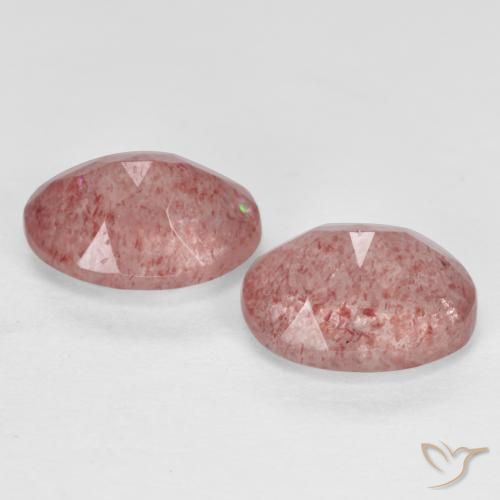 Pedras preciosas de Quartzo Morango Rosa Terroso natural de 2.69 ct, oval, Translúcido