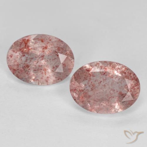 2.30ctw Natural Rosa Terroso Quartzo Morango, oval, Translúcido