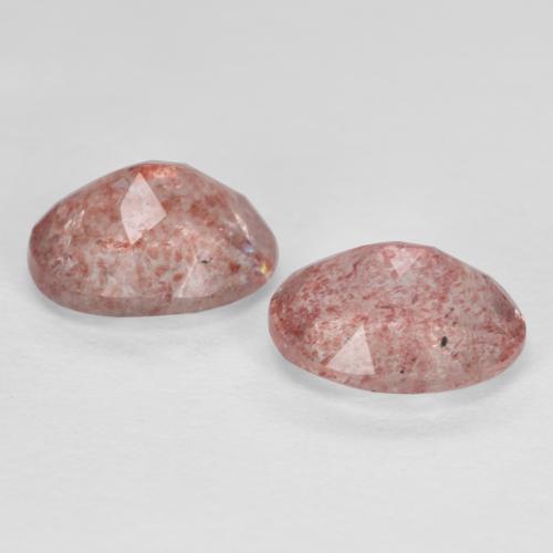 Pedras preciosas de Quartzo Morango Rosa Terroso natural de 2,35 ct, Corte Oval, Translúcido