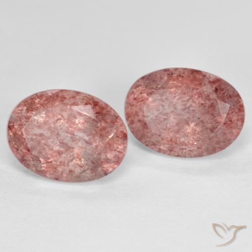 Pedras preciosas de Quartzo Morango rosa rosa natural de 2.79 ct, oval, Translúcido