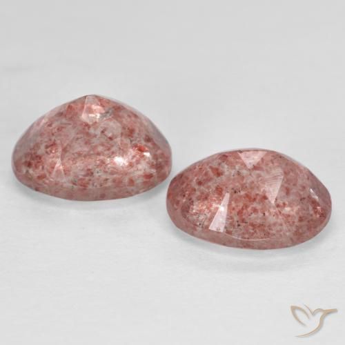 Pedras preciosas de Quartzo Morango rosa rosa natural de 2.79 ct, oval, Translúcido