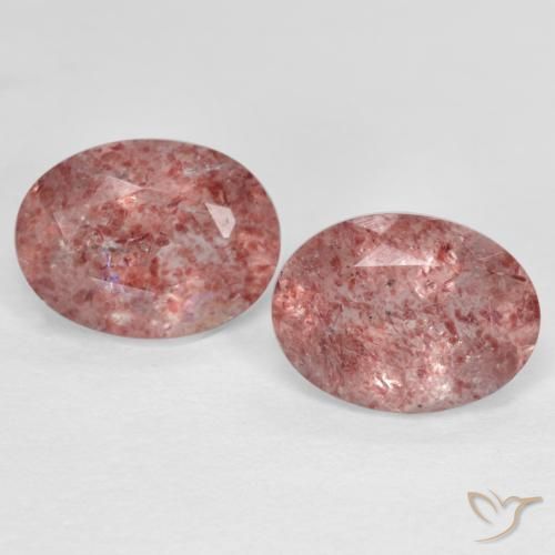 2.47ctw Natural rosa médio Quartzo Morango, oval, Translúcido