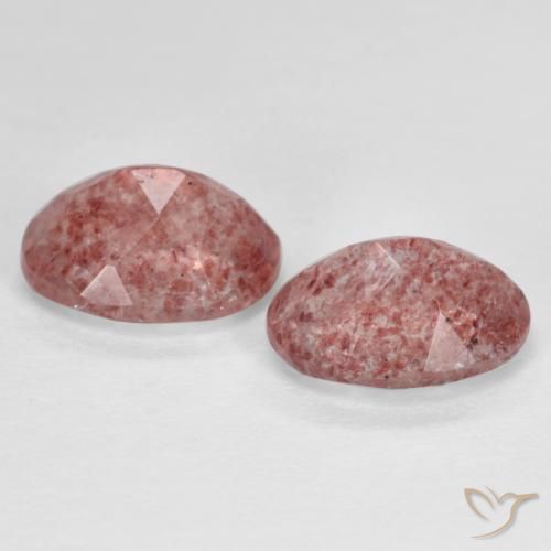 Pedras preciosas de Quartzo Morango rosa médio natural de 2.47 ct, oval, Translúcido