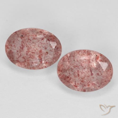 2.92ctw Natural rosa médio Quartzo Morango, oval, Translúcido