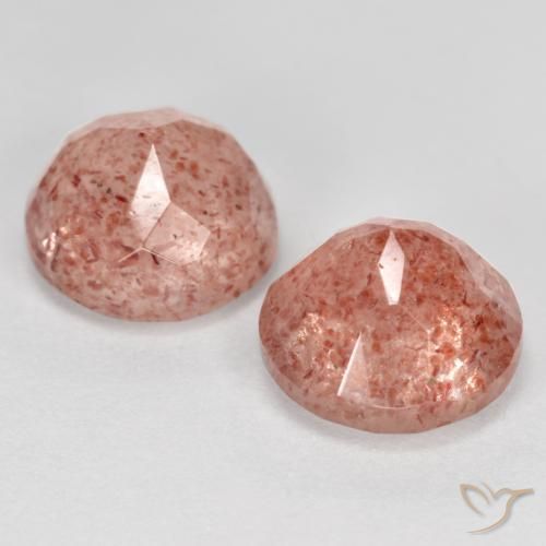 Pedras preciosas de Quartzo Morango Framboesa Rosa natural de 4.30 ct, Redondo, Translúcido