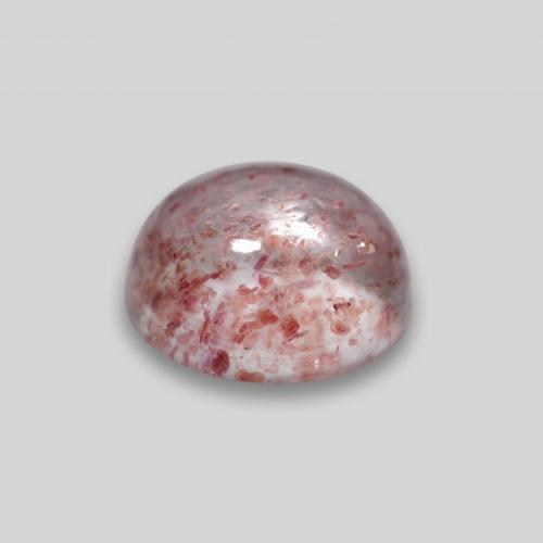 Quartzo morango rosa natural 0,95ct, corte redondo, translúcido