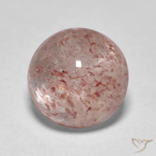 Quartzo Morango Rosa Terroso Natural 1.89ct, Redondo, Translúcido
