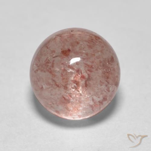 Quartzo Morango Luz rosa Natural 1.43ct, Corte Redondo, Translúcido