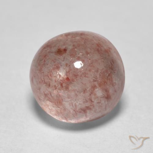 Quartzo Morango Luz rosa Natural 1.43ct, Corte Redondo, Translúcido