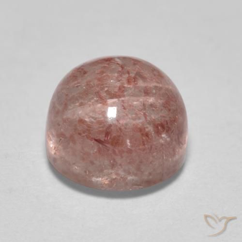 Quartzo Morango Luz rosa Natural 1.43ct, Corte Redondo, Translúcido