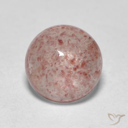 Quartzo morango rosa natural 0,98ct, corte redondo, translúcido