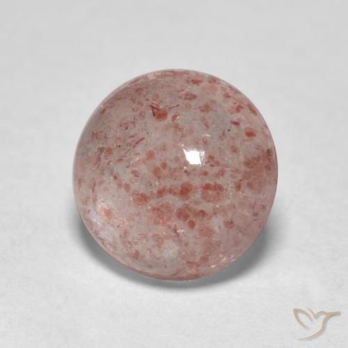 Quartzo morango rosa natural 0,98ct, corte redondo, translúcido