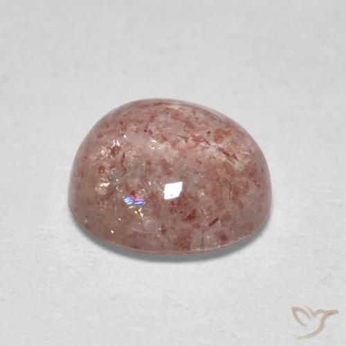 Quartzo morango rosa natural 0,98ct, corte redondo, translúcido