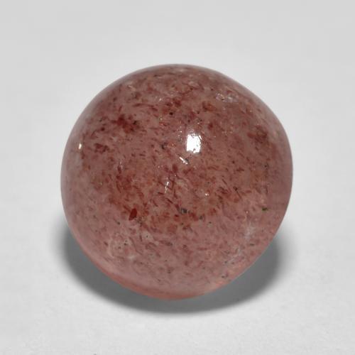 Quartzo morango rosa médio natural 2,94ct, corte redondo, translúcido
