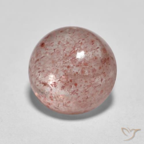 Quartzo Morango rosa médio Natural 2.77ct, Redondo, Translúcido