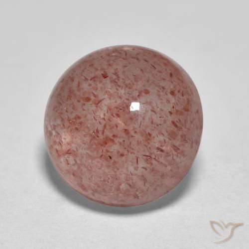 Quartzo Morango Rosa Claro Rosa Natural 3.56ct, Redondo, Translúcido