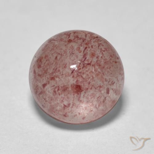 1.96ct Natural Rosa Terroso Quartzo Morango, Redondo, Translúcido