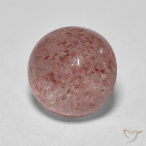 Quartzo Morango Rosa Terroso Natural 1.96ct, Redondo, Translúcido