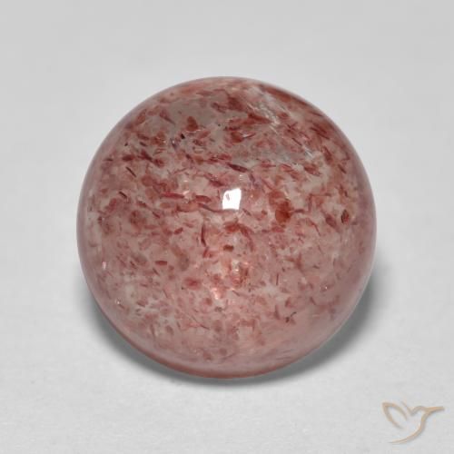 3.84ct Natural Luz rosa Quartzo Morango, Redondo, Translúcido