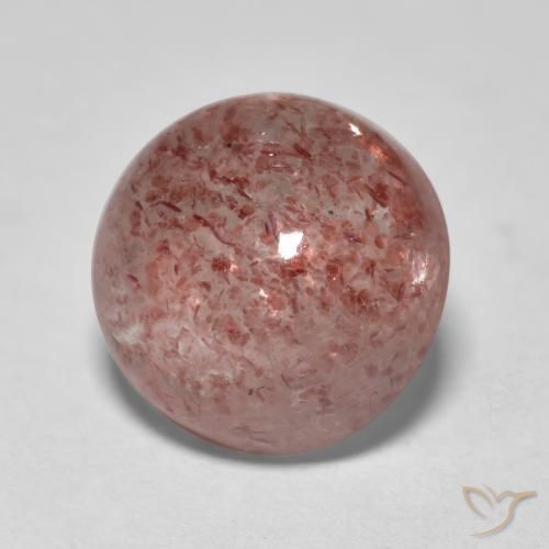 Quartzo Morango Luz rosa Natural 3.84ct, Redondo, Translúcido