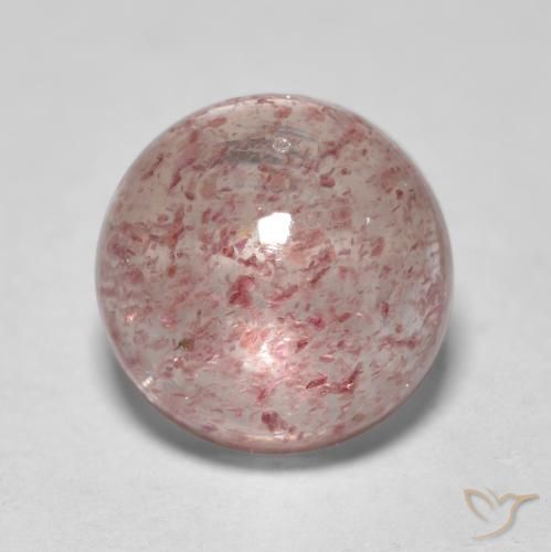 2.69ct Natural Luz rosa Quartzo Morango, Redondo, Translúcido