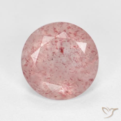 2.40ct Natural Luz rosa Quartzo Morango, Redondo, Translúcido