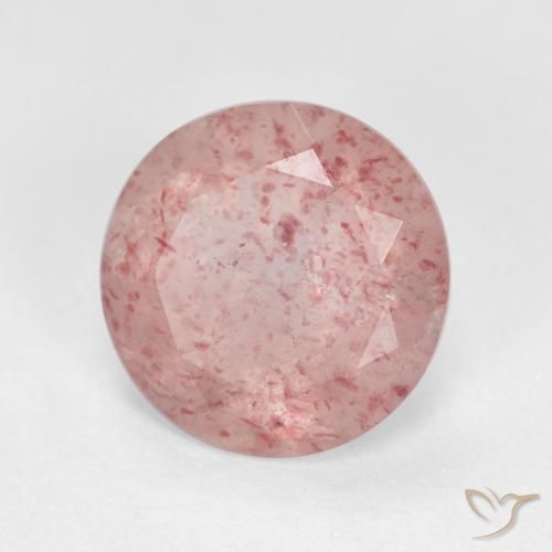 Quartzo Morango Luz rosa Natural 2.40ct, Redondo, Translúcido