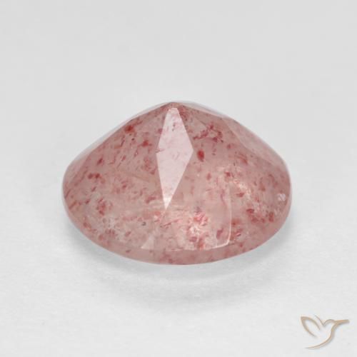 Quartzo Morango Luz rosa Natural 2.40ct, Redondo, Translúcido