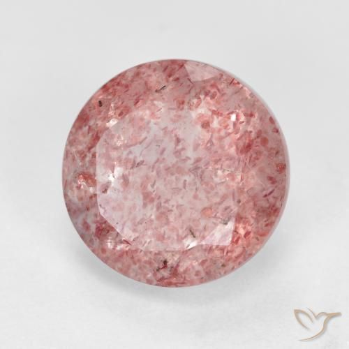 Quartzo Morango Rosa Terroso Natural 3.04ct, Redondo, Translúcido